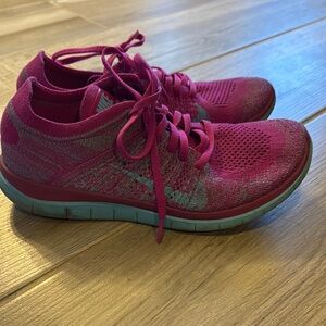 Nike Women's Pink and Blue Running Shoes